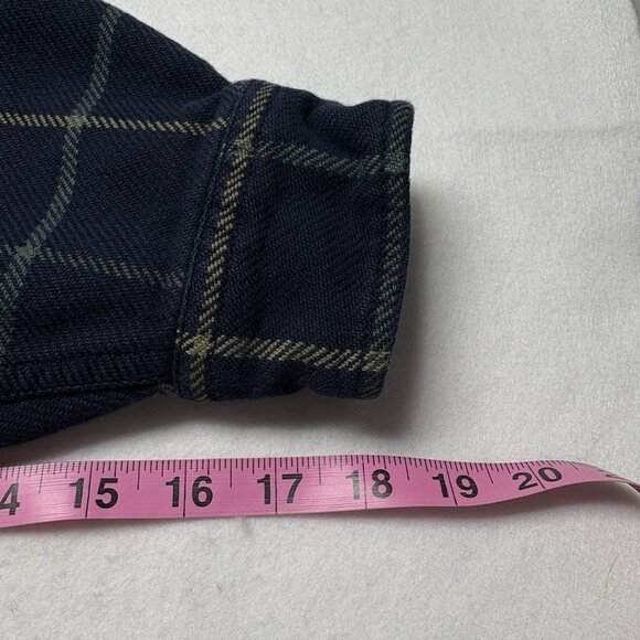 EDDIE BAUER Men Flannel Shacket Shirt Sz L Blue Checker Outdoors Versatile 30-4 - Picture 7 of 9